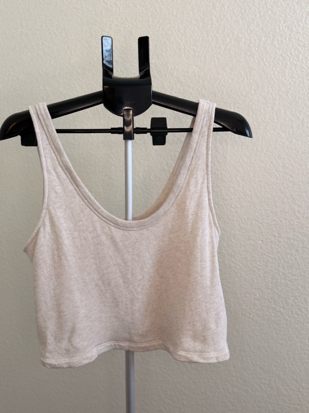 aerie Beige Scoop Neck Crop Tank